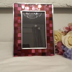 Pink Mirror Tile Photo Frame 4 X 6